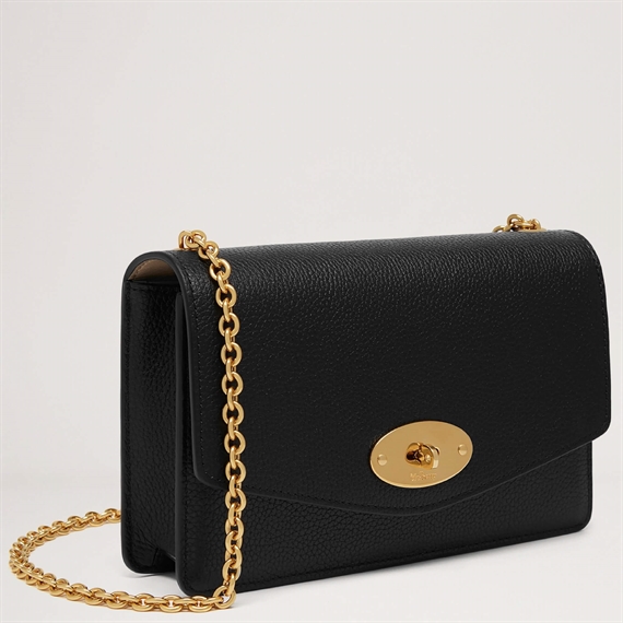 Mulberry Small Darley Black Classic Grain Taske